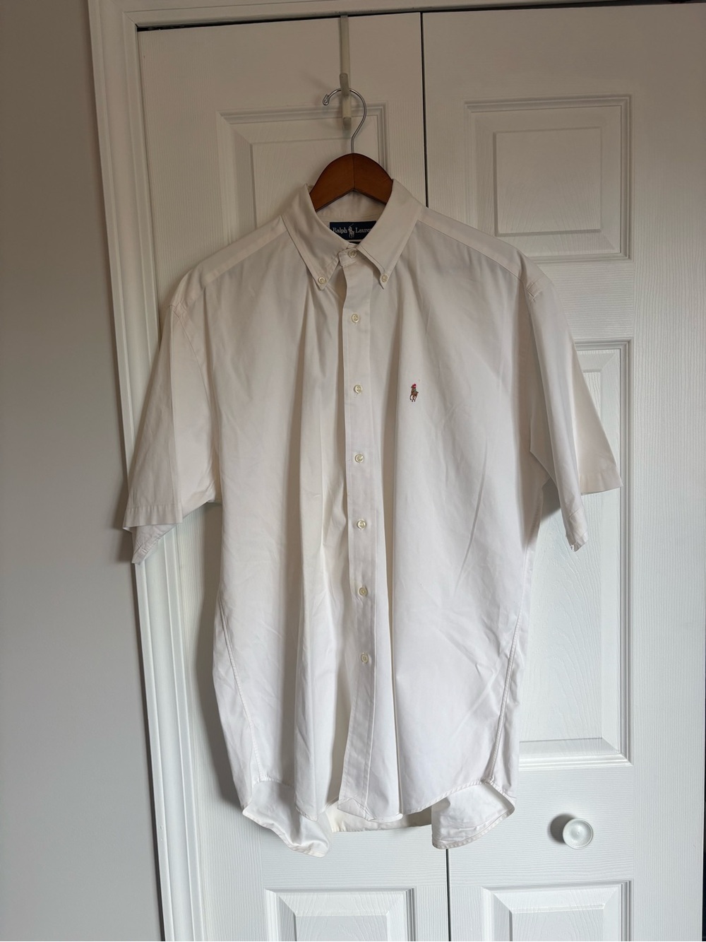 Vtg 90s Polo Ralph Lauren Blake ButtonUp Shirt Men’s M White Short Sleeve Cotton